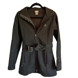 Nike ACG Women’s Softshell Belted Hooded Jacket Coat - Black‎ Size Small